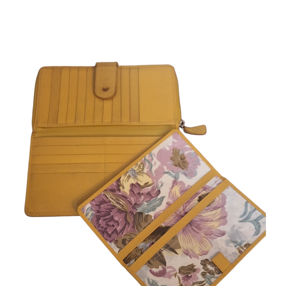 Yellow  And Floral Women's Wallet